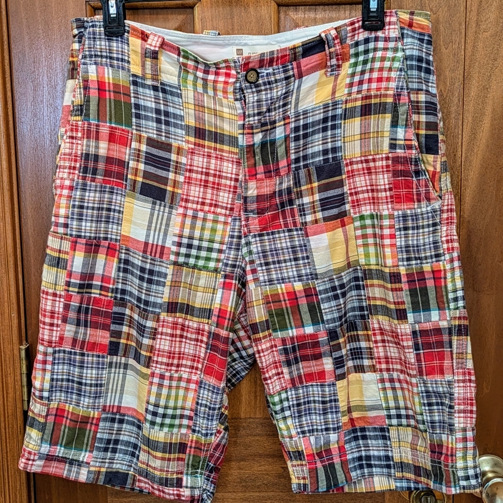Gap Shorts Mens 36 (Measures 38) Madras Patchwork Plaid Chino Preppy Colorful